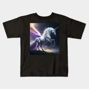 A lovely unicorn at night Kids T-Shirt